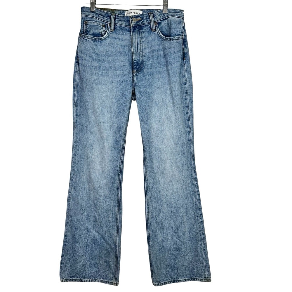 Aritzia Denim Forum The Marianne Jeans 27 Mid Rise Loose Flare 32L Light Wash